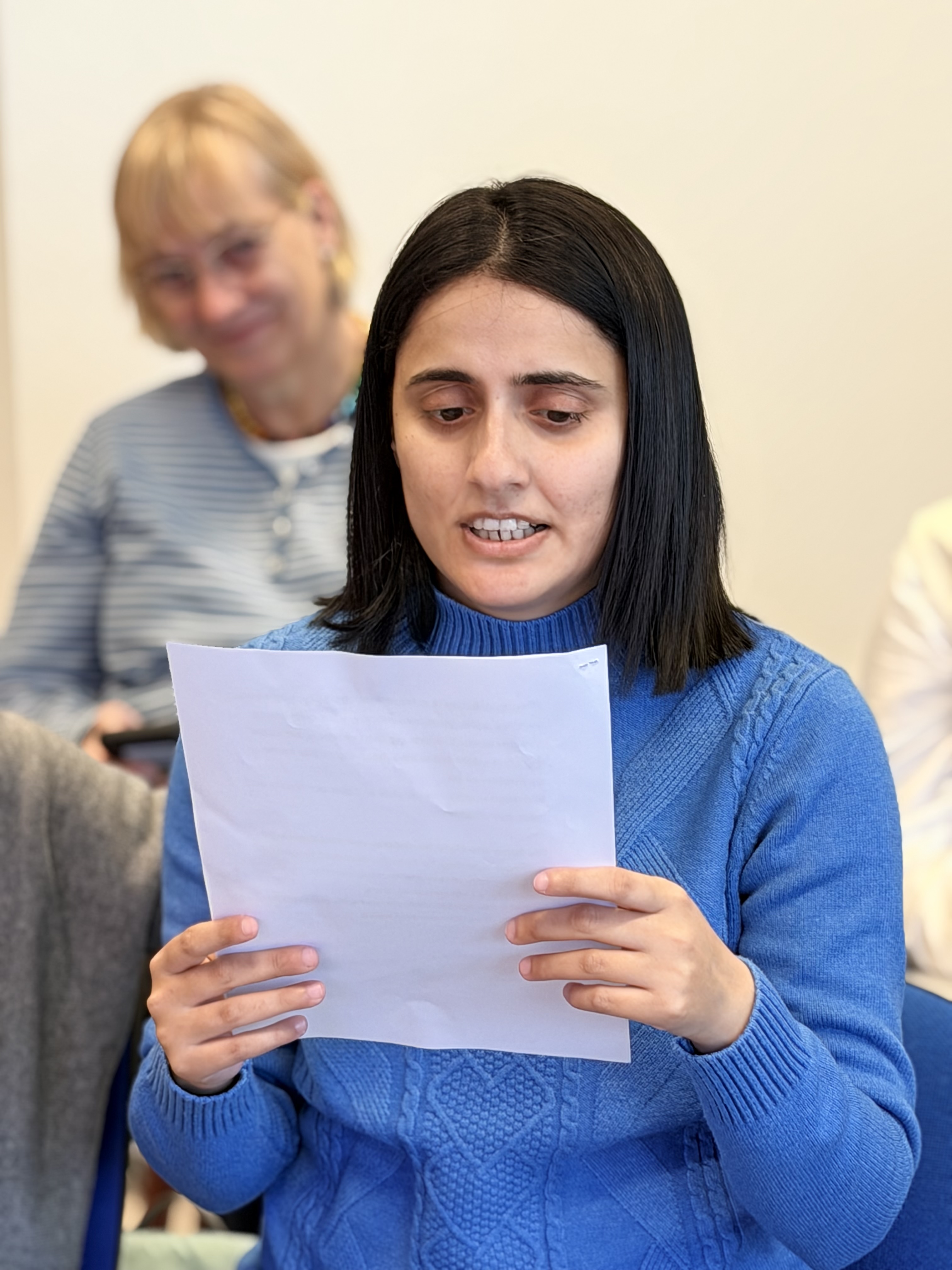 Self-advocate from Cyprus presenting Hear Our Voices! events