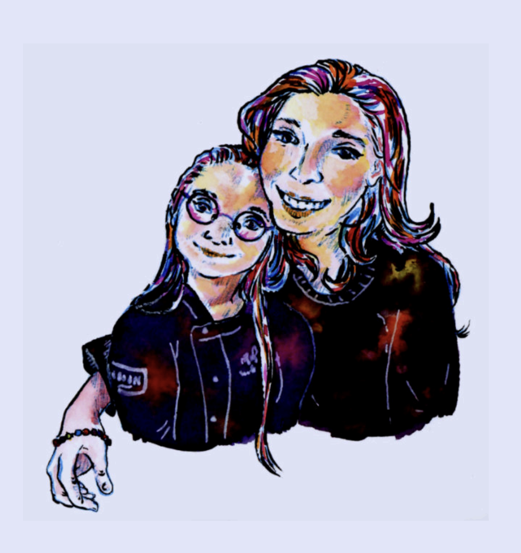 Drawing of Esther and Inge