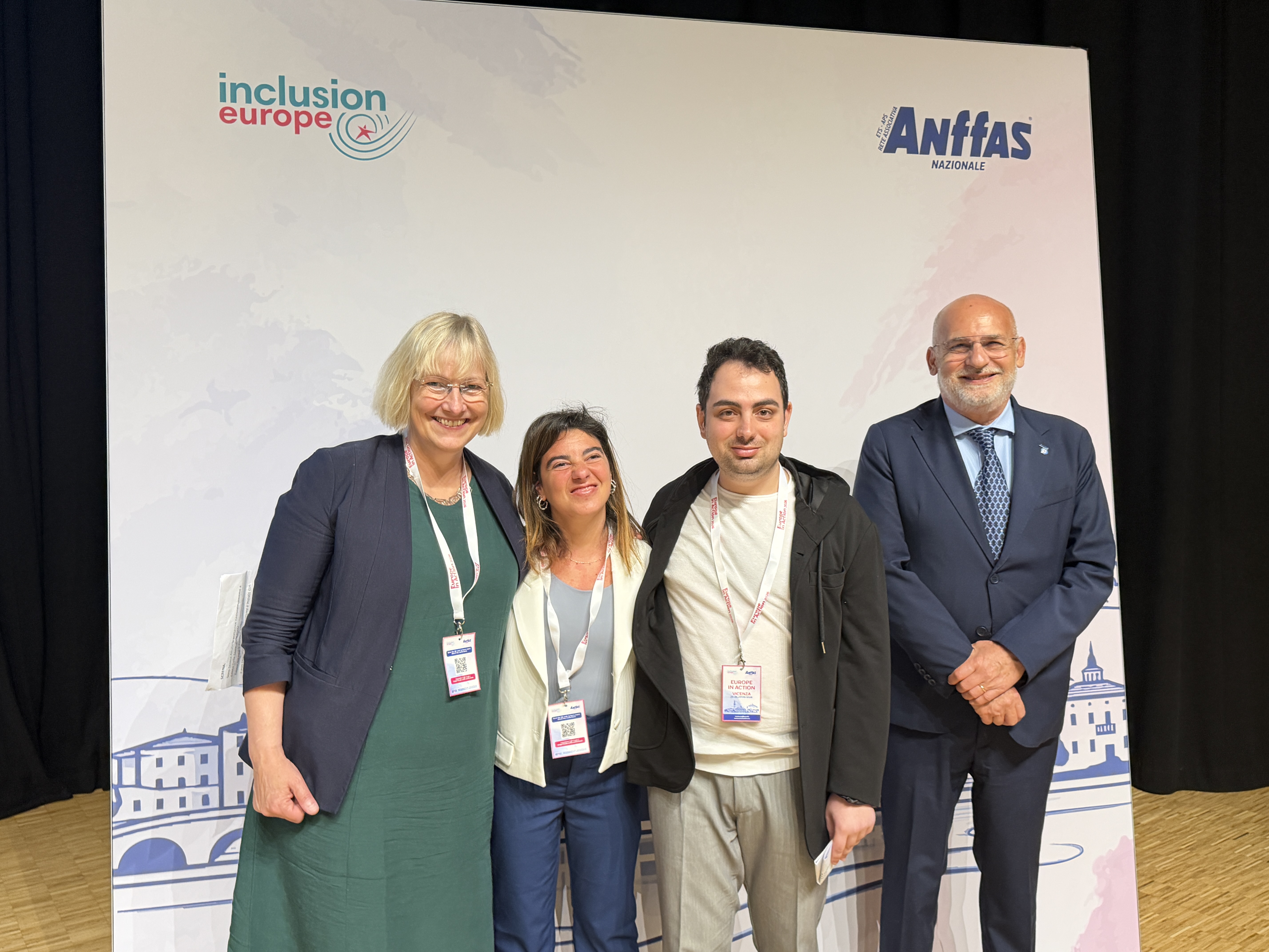 Jeanne Nicklas-Faust with fellow speakers at closing session of Europe in Action 2026