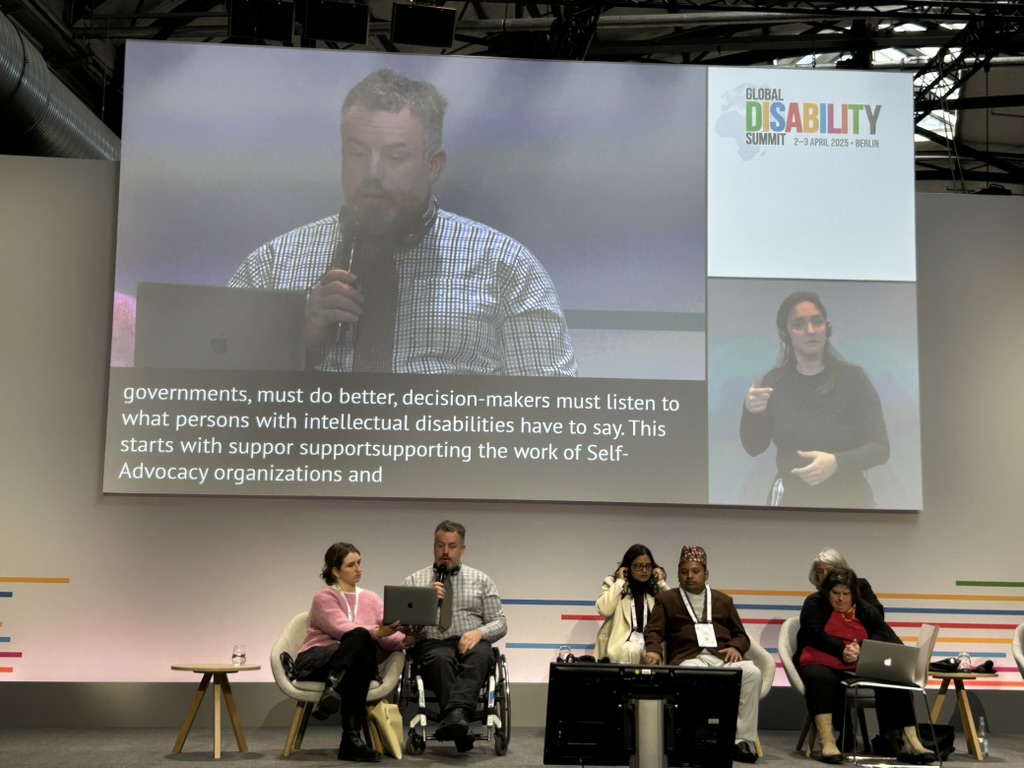 Soufiane speaking at Global Disability Summit side-event.