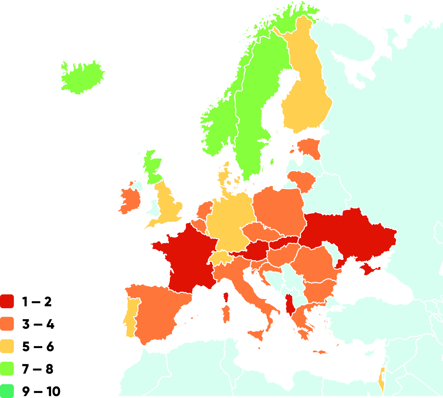 Map of Europe: Housing and support