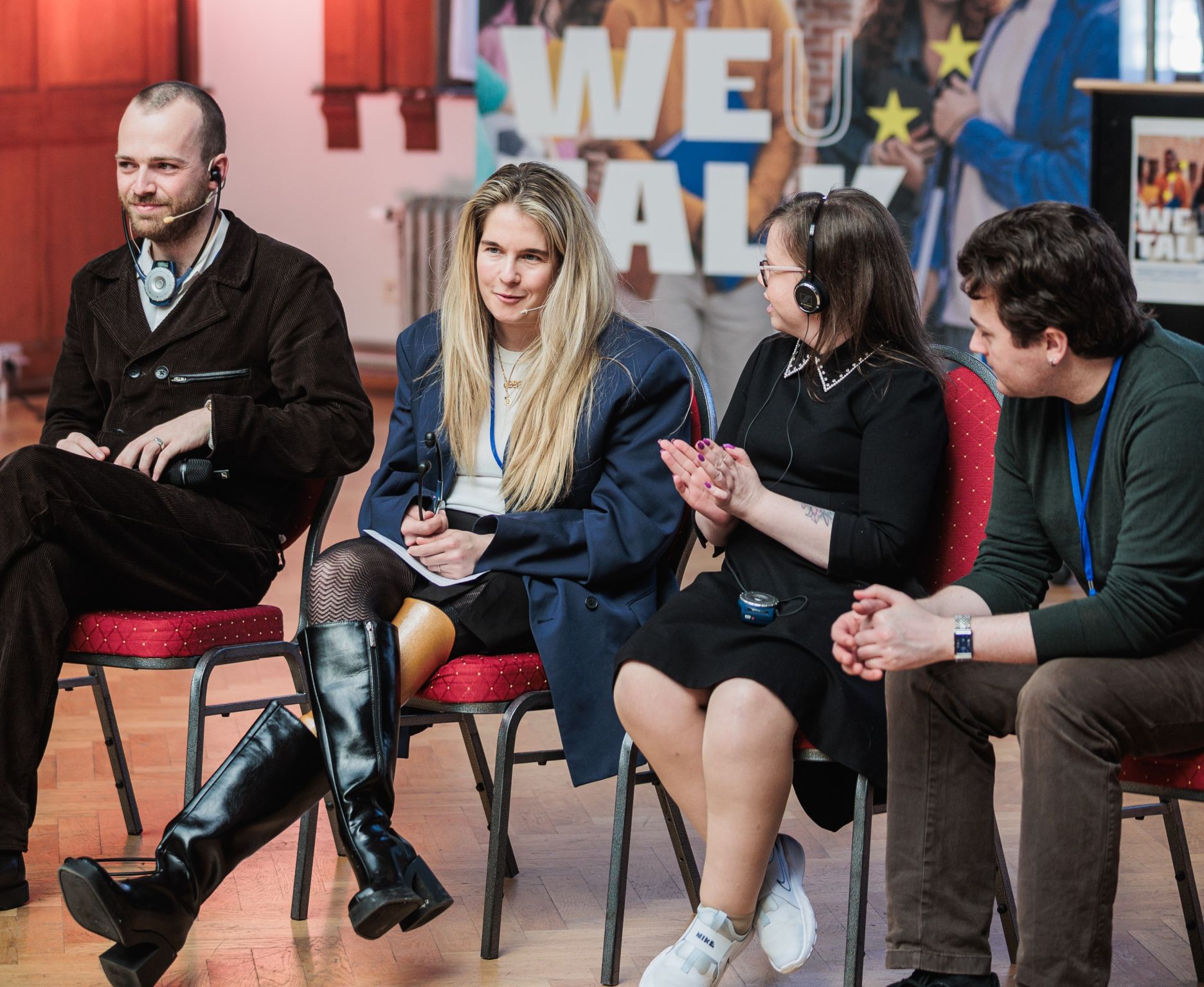 Tamara Byrne, second from right, speaks at the event.