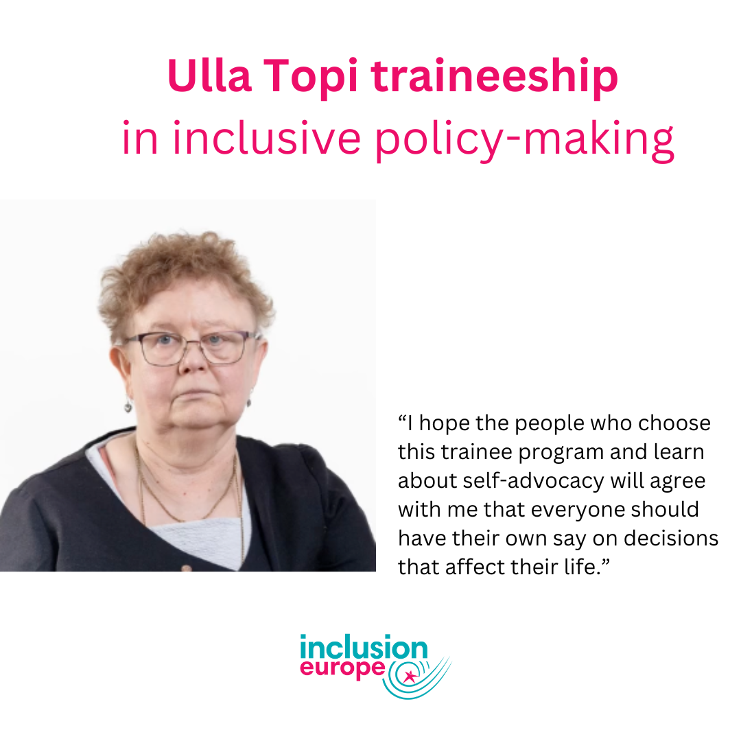Ulla Topi traineeship in inclusive policy-making